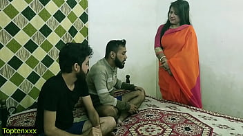 Malkin Aunty’s Wild Threesome With Two Young Studs – Moaning In Hot Hindi Pleasure!