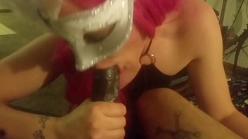 Drooling On Bbc Toy While Stroking Boyfriend’s Cock