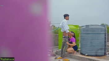 Hindi Rooftop Raw Passion! Please Don’t Finish Inside My Wet Pussy