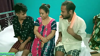 Sizzling Milf Auntie Gets Shared In A Steamy Hindi Threesome Fuck Fest