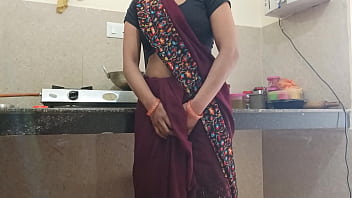 Spicy Desi Village Bhabhi Gets Loud And Wild In The Kitchen With Clear Hindi Moans