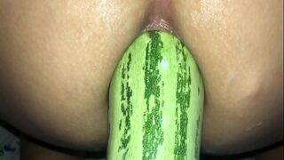 Delhi’s Dirty Whore Gets Her Tight Asshole Stretched By A Massive Cucumber