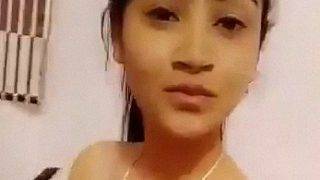 Desi Babe Strips Bare, Flaunting Her Curves With A Playful Filter