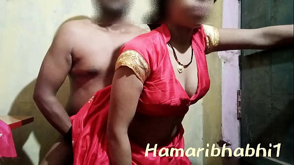 Sultry Village Bride Taken Hard In Her Crimson Wedding Sari.