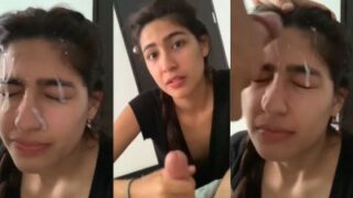 Glistening Desi Beauty Drenched In Thick Facial Ecstasy