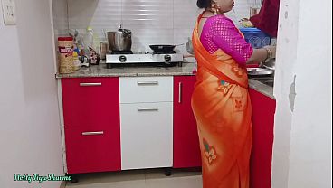 Desi Bhabhi’s Spicy Kitchen Encounter With A Well-endowed Lover