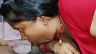Horny Bhabhi Swallows Every Drop After A Desi Blowjob